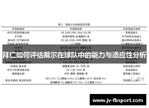 拜仁如何评估戴尔在球队中的能力与适应性分析 拜仁如何评估戴尔在球队中的能力与适应性分析